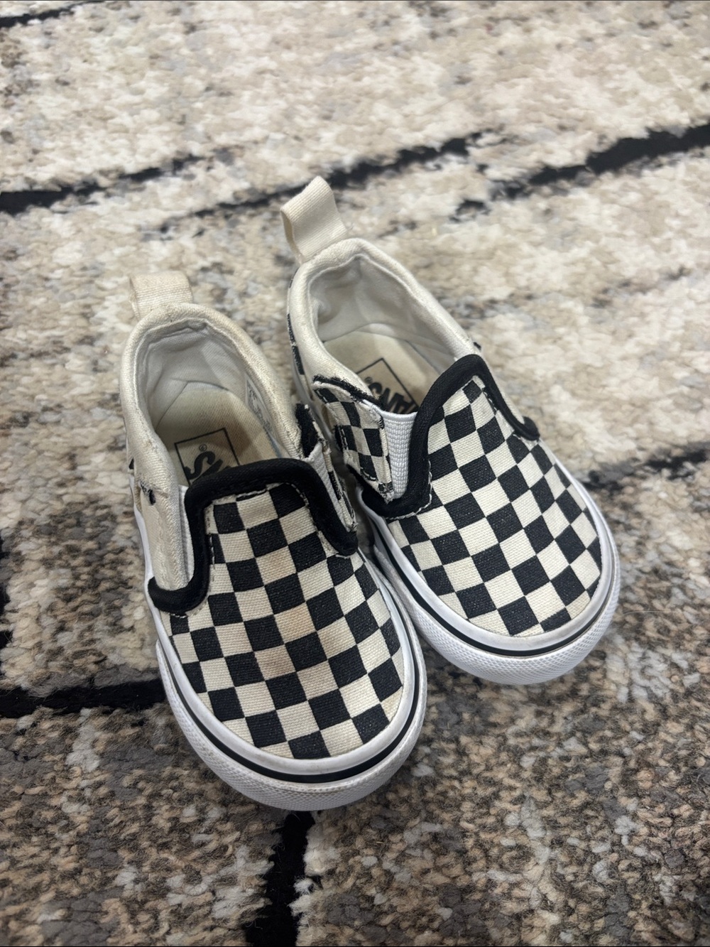 Vans Kids Slip-On Sneakers - Black & White Checkerboard